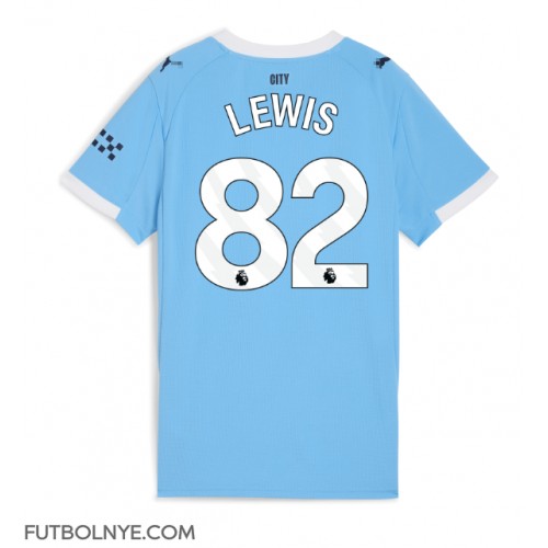 Camiseta Manchester City Rico Lewis #82 Primera Equipación para mujer 2025-26 manga corta